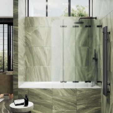 Шторка для ванны Maybahglass (Майбахгласс) складная 4 секции 1400х980 мм, Стекло 6 мм Сатин MGV-587-6