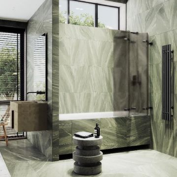 Шторка для ванны Maybahglass (Майбахгласс) складная 4 секции 1400х980 мм, Стекло 6 мм Бронза матовая MGV-586-6