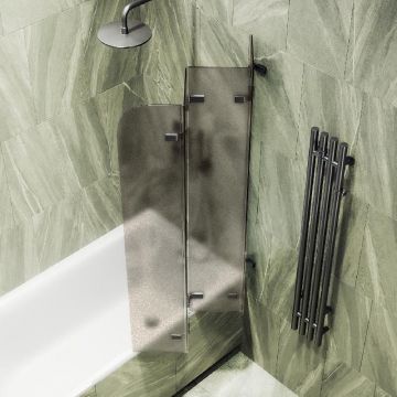 Шторка для ванны Maybahglass (Майбахгласс) складная 4 секции 1400х980 мм, Стекло 6 мм Бронза матовая MGV-586-6