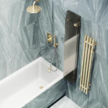 Шторка для ванны Maybahglass (Майбахгласс) складная 4 секции 1400х980 мм, Стекло 6 мм Бронза MGV-585-3