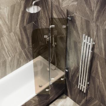 Шторка для ванны Maybahglass (Майбахгласс) складная 4 секции 1400х980 мм, Стекло 6 мм Бронза MGV-585-4