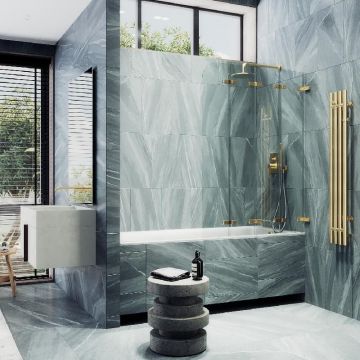 Шторка для ванны Maybahglass (Майбахгласс) складная 4 секции 1400х980 мм, Стекло 6 мм Бесцветное MGV-584-3