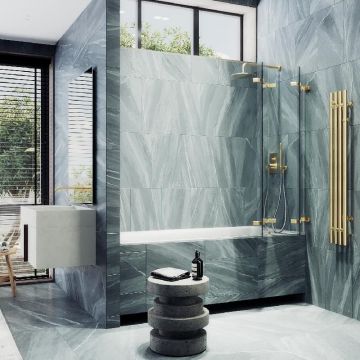 Шторка для ванны Maybahglass (Майбахгласс) складная 4 секции 1400х980 мм, Стекло 6 мм Бесцветное MGV-584-3