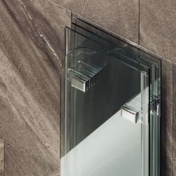 Шторка для ванны Maybahglass (Майбахгласс) складная 4 секции 1400х980 мм, Стекло 6 мм Бесцветное MGV-584-4