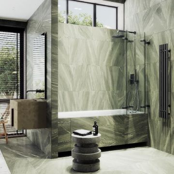 Шторка для ванны Maybahglass (Майбахгласс) складная 4 секции 1400х980 мм, Стекло 6 мм Бесцветное MGV-584-6