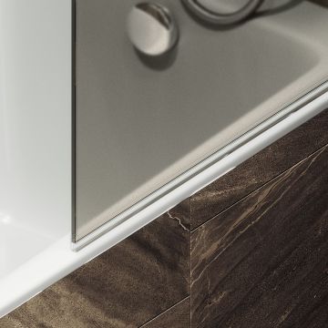 Шторка душевая Maybahglass (Майбахгласс) поворотная на монопетле 1400х600 мм, стекло 6 мм Бронза матовая +Полотенцедержатель MGV-778-5