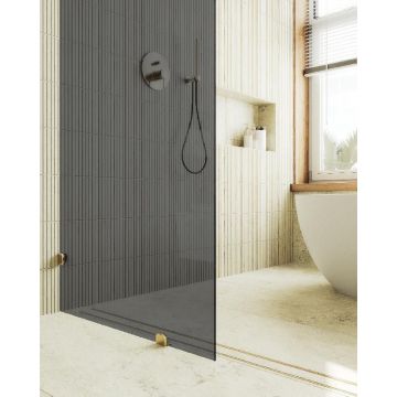 Душевая перегородка Maybahglass (Майбахгласс) коннектор стена-стекло 1950х890 мм, Стекло 8 мм Графит MGD-275-3