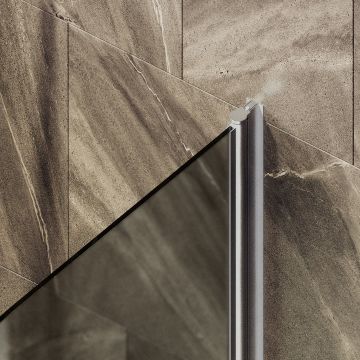 Шторка душевая Maybahglass (Майбахгласс) поворотная на монопетле 1400х700 мм, стекло 6 мм Бронза матовая +Полотенцедержатель MGV-784-5