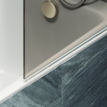 Шторка душевая Maybahglass (Майбахгласс) поворотная на монопетле 1400х800 мм, стекло 6 мм Бронза матовая +Полотенцедержатель MGV-790-3