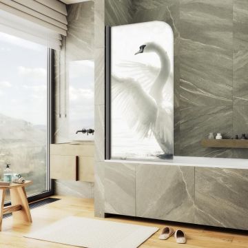 Шторка душевая Maybahglass (Майбахгласс) поворотная ФП003 1400х600 мм, стекло 6 мм MGV-928-ФП003-6