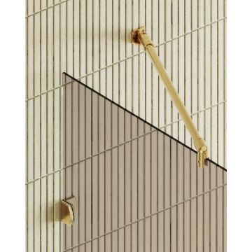 Душевая перегородка Maybahglass (Майбахгласс) коннектор стена-стекло 1950х990 мм, Стекло 8 мм Бронза MGD-264-3