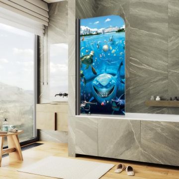 Шторка душевая Maybahglass (Майбахгласс) поворотная ФП005 1400х700 мм, стекло 6 мм MGV-929-ФП005-6