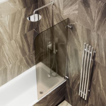 Шторка душевая Maybahglass (Майбахгласс) поворотная на петлях 1400х405 мм, стекло 6 мм Бронза матовая MGV-647-4