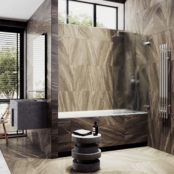 Шторка душевая Maybahglass (Майбахгласс) поворотная на петлях 1400х705 мм, стекло 6 мм Сатин MGV-655-4