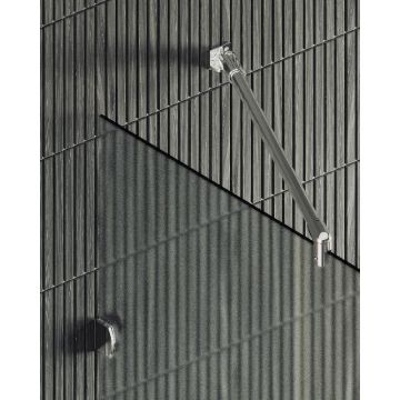 Душевая перегородка Maybahglass (Майбахгласс) коннектор стена-стекло 1950х990 мм, Стекло 8 мм Сатин MGD-270-4