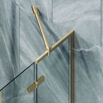 Шторка душевая Maybahglass (Майбахгласс) поворотная с добором 1400х690 мм, стекло 6 мм Бесцветное MGV-656-3