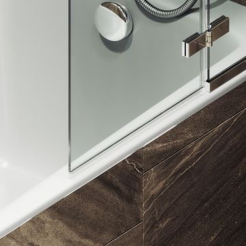 Шторка душевая Maybahglass (Майбахгласс) поворотная с добором 1400х690 мм, стекло 6 мм Бесцветное MGV-656-4