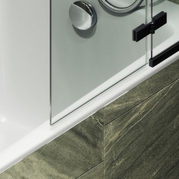 Шторка душевая Maybahglass (Майбахгласс) поворотная с добором 1400х690 мм, стекло 6 мм Бесцветное MGV-656-6