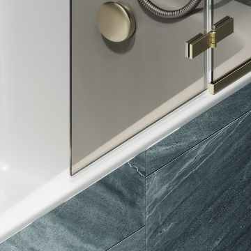 Шторка душевая Maybahglass (Майбахгласс) поворотная с добором 1400х690 мм, стекло 6 мм Бронза MGV-657-3