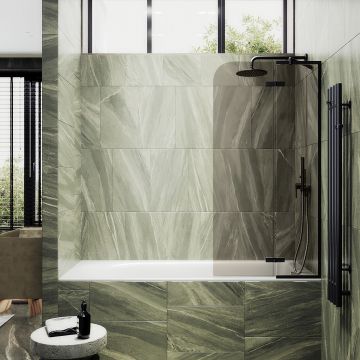 Шторка душевая Maybahglass (Майбахгласс) поворотная с добором 1400х690 мм, стекло 6 мм Бронза MGV-657-6