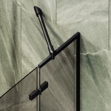 Шторка душевая Maybahglass (Майбахгласс) поворотная с добором 1400х690 мм, стекло 6 мм Бронза MGV-657-6