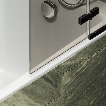 Шторка душевая Maybahglass (Майбахгласс) поворотная с добором 1400х690 мм, стекло 6 мм Бронза MGV-657-6