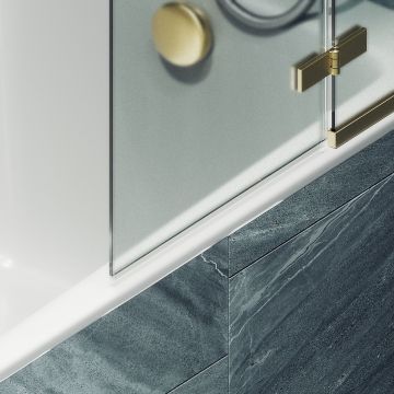 Шторка душевая Maybahglass (Майбахгласс) поворотная с добором 1400х690 мм, стекло 6 мм Сатин MGV-661-3