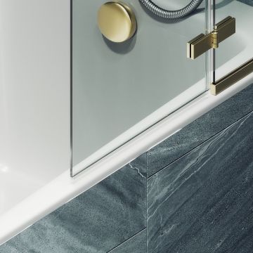 Шторка душевая Maybahglass (Майбахгласс) поворотная с добором 1400х990 мм, стекло 6 мм Бесцветное MGV-915-3