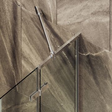 Шторка душевая Maybahglass (Майбахгласс) поворотная с добором 1400х990 мм, стекло 6 мм Бесцветное MGV-915-4