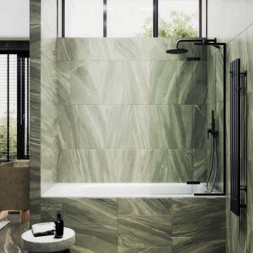 Шторка душевая Maybahglass (Майбахгласс) поворотная с добором 1400х990 мм, стекло 6 мм Бесцветное MGV-915-6