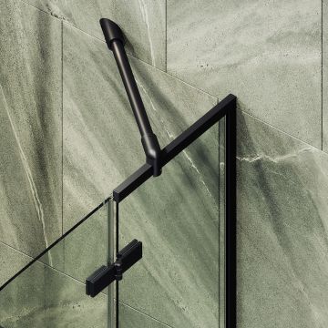 Шторка душевая Maybahglass (Майбахгласс) поворотная с добором 1400х990 мм, стекло 6 мм Бесцветное MGV-915-6