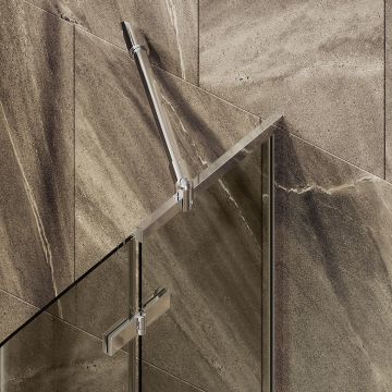 Шторка душевая Maybahglass (Майбахгласс) поворотная с добором 1400х990 мм, стекло 6 мм Бронза матовая MGV-917-4