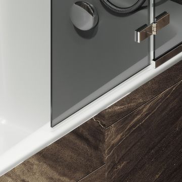 Шторка душевая Maybahglass (Майбахгласс) поворотная с добором 1400х990 мм, стекло 6 мм Графит MGV-918-4