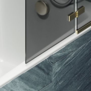 Шторка душевая Maybahglass (Майбахгласс) поворотная с добором 1400х990 мм, стекло 6 мм Графит матовый MGV-919-3