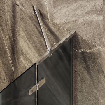 Шторка душевая Maybahglass (Майбахгласс) поворотная с добором 1400х990 мм, стекло 6 мм Графит матовый MGV-919-4