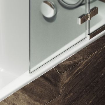 Шторка душевая Maybahglass (Майбахгласс) поворотная с добором 1400х990 мм, стекло 6 мм Сатин MGV-920-4