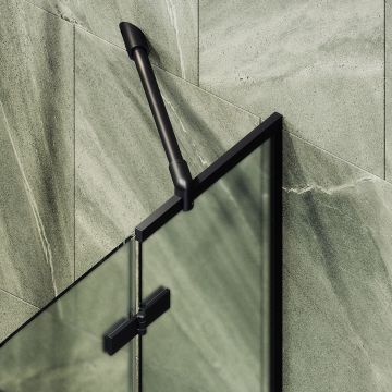 Шторка душевая Maybahglass (Майбахгласс) поворотная с добором 1400х990 мм, стекло 6 мм Сатин MGV-920-6