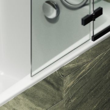 Шторка душевая Maybahglass (Майбахгласс) поворотная с добором 1400х990 мм, стекло 6 мм Сатин MGV-920-6