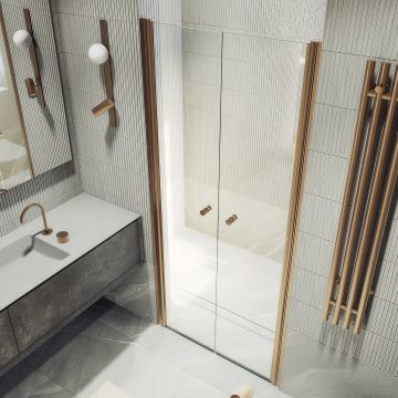 Душевая дверь двустворчатая на монопетлях Maybahglass (Майбахгласс) 1980х1200 мм, стекло 6 мм Бесцветное MGD-425-2