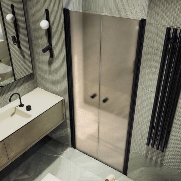 Душевая дверь двустворчатая на монопетлях Maybahglass (Майбахгласс) 1980х1200 мм, стекло 6 мм Бронза матовая MGD-428-6