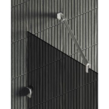 Душевая перегородка Maybahglass (Майбахгласс) коннектор стена-стекло 1950х990 мм, Стекло 8 мм Графит MGD-276-4