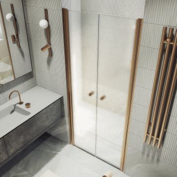 Душевая дверь двустворчатая на монопетлях Maybahglass (Майбахгласс) 1980х1200 мм, стекло 6 мм Сатин MGD-426-2