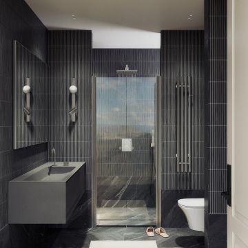 Душевая дверь двустворчатая на монопетлях Maybahglass (Майбахгласс) 1980х800 мм, стекло 6 мм Бесцветное MGD-422-5