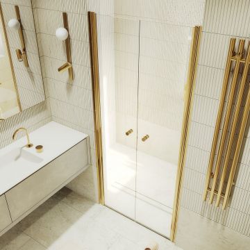 Душевая дверь двустворчатая на монопетлях Maybahglass (Майбахгласс) 1980х800 мм, стекло 6 мм Бесцветное MGD-422-3