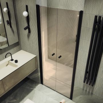 Душевая дверь двустворчатая на монопетлях Maybahglass (Майбахгласс) 1980х800 мм, стекло 6 мм Бронза MGD-434-6