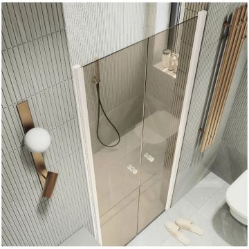 Душевая дверь двустворчатая на монопетлях Maybahglass (Майбахгласс) 1980х800 мм, стекло 6 мм Бронза MGD-434-1