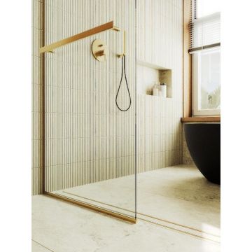 Душевая перегородка Maybahglass (Майбахгласс) в узком профиле 1950х890 мм, Стекло 8 мм Бесцветное +Полотенцедержатель MGD-732-3у