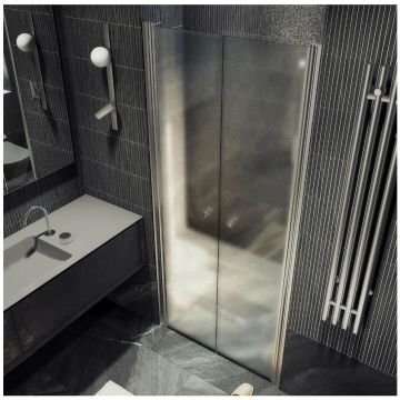 Душевая дверь двустворчатая на монопетлях Maybahglass (Майбахгласс) 1980х800 мм, стекло 6 мм Сатин MGD-435-5