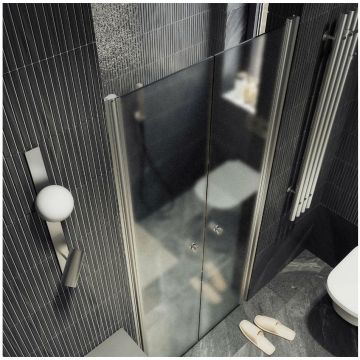 Душевая дверь двустворчатая на монопетлях Maybahglass (Майбахгласс) 1980х800 мм, стекло 6 мм Сатин MGD-435-5