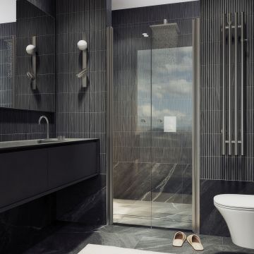 Душевая дверь двустворчатая на монопетлях Maybahglass (Майбахгласс) 1980х890 мм, стекло 6 мм Бесцветное MGD-423-5